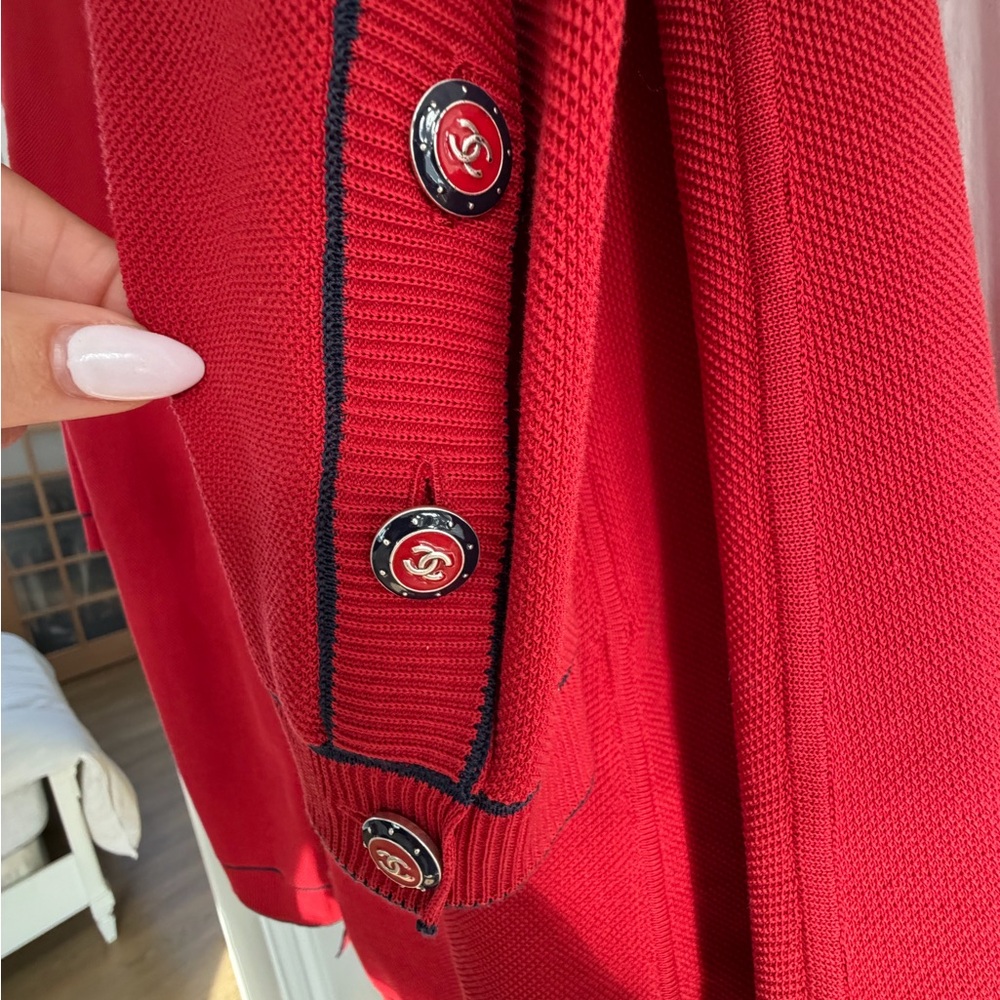 Authentic Chanel 20c Cc Button Longline Cardigan … - image 4